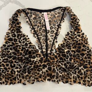 Victoria’s Secret Leopard Print Lace Bralette like new